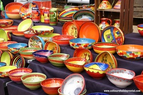 Colourful Catalan pottery