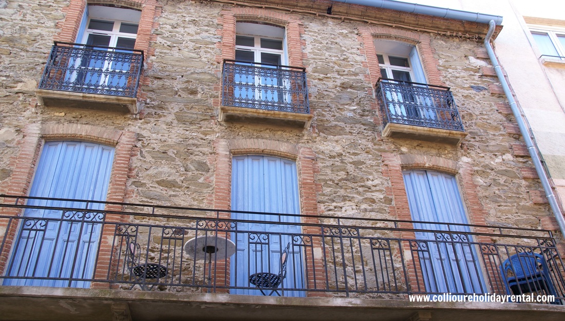 Wrought ironwork balconies in Collioure